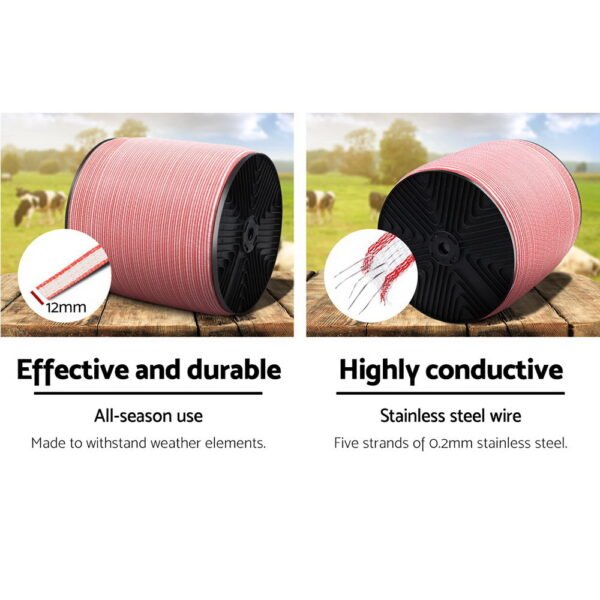 Giantz Electric Fence Poly Tape 2000M - Image 5