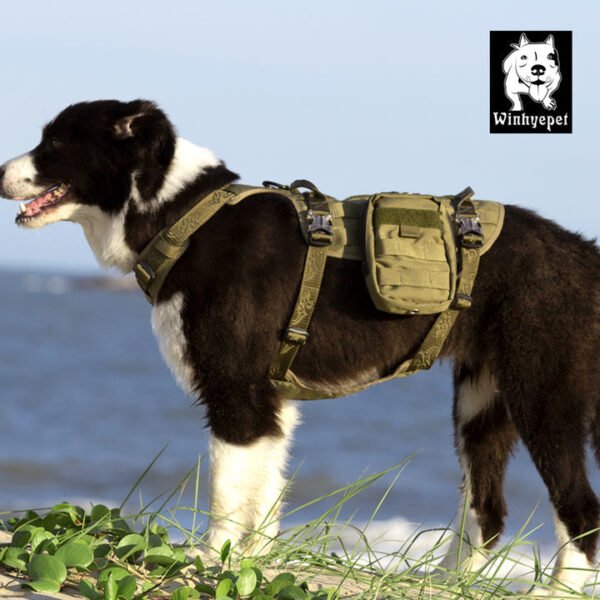 Whinhyepet Military Harness Army Green M - Image 3
