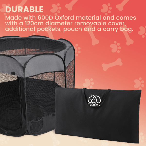 Floofi Oxford Playpen (120cm Grey) - Image 2